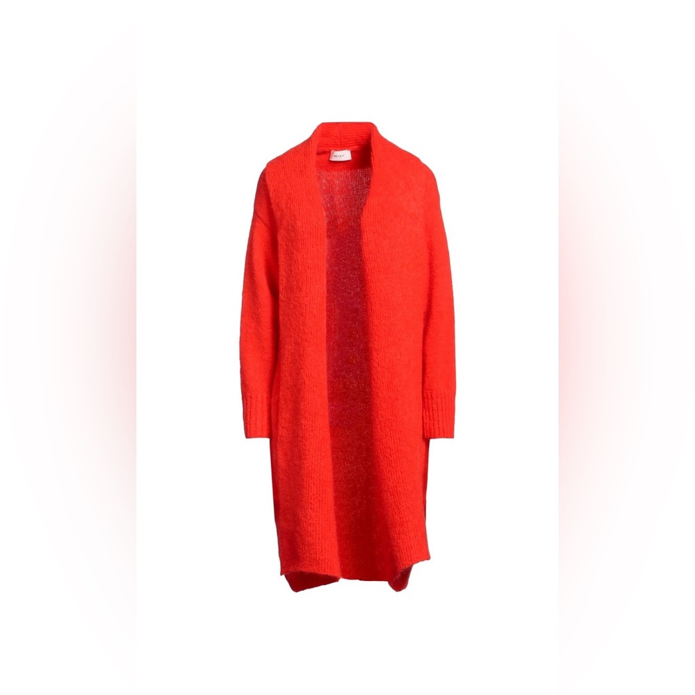 Italian Vicolo Red oversized chunky mohair fuzzy Long Cardigan Sweater S / M / L